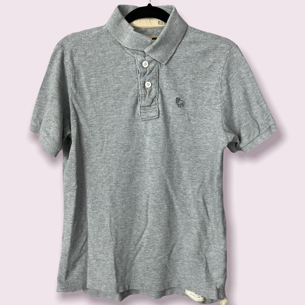 Ruehl No.925 Polo Large L Boy’s Gray Short Sleeve Collared Cotton Knit Shirt